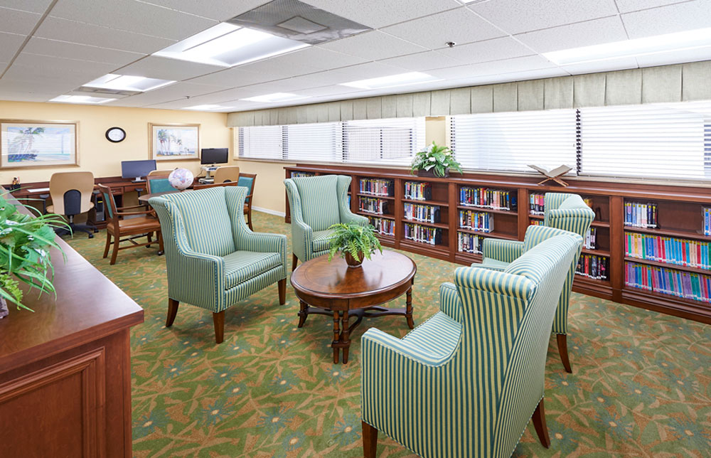 library with comfortable chairs