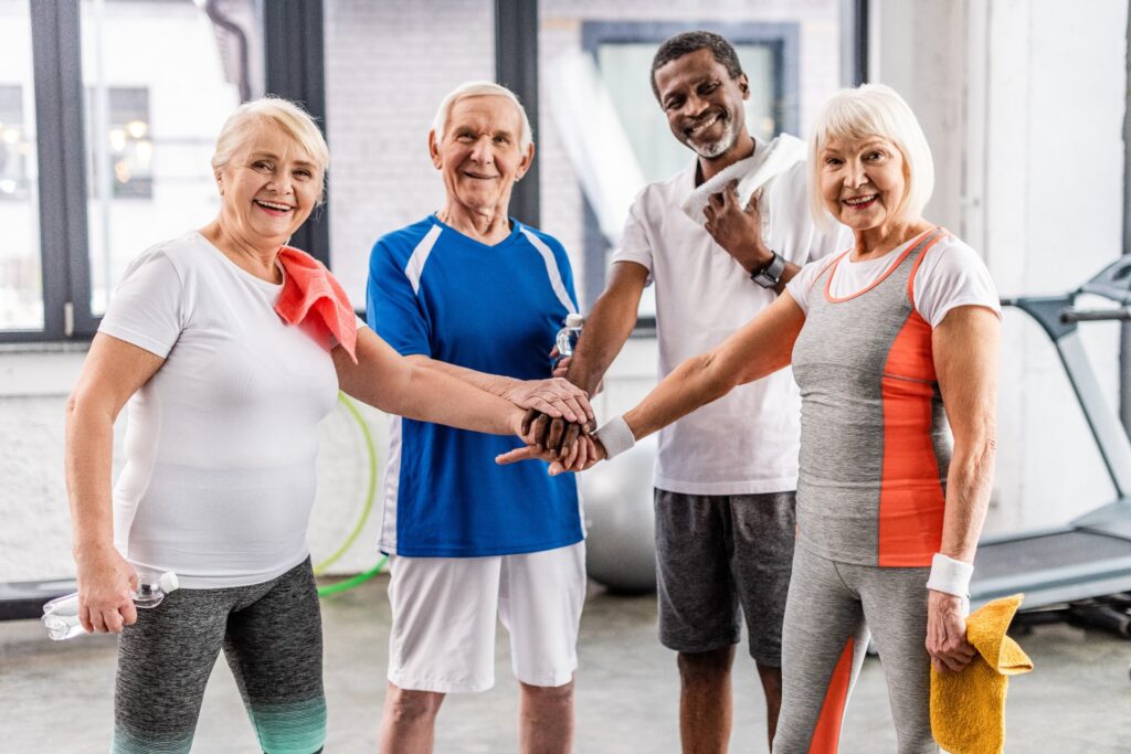 seniors working out/exercising