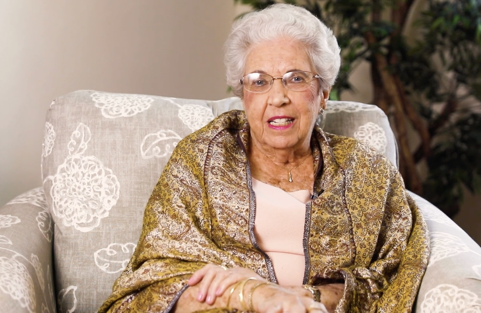 Senior woman sitting in chair